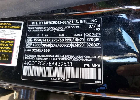 2014 Mercedes-Benz Gl 450 4Matic from USA, damaged, VIN 4JGDF7CE7EA439533
